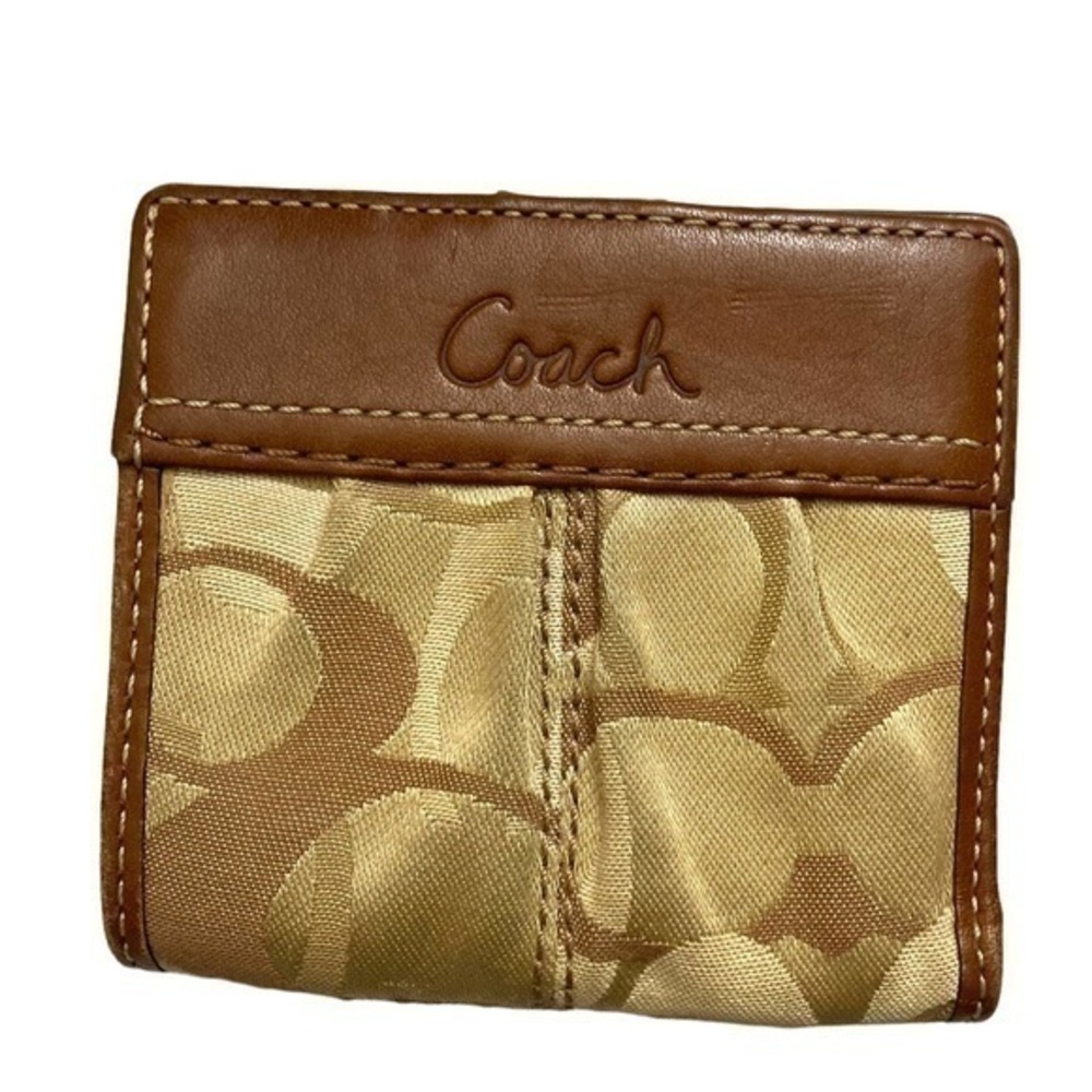Coach vintage y2k brown leather optic c small wallet